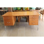 Danish Teak and Chrome Hairpin Desk from Danflex