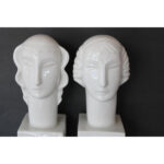 Pair of Porcelain Busts by Geza de Vegh for Lamberton Scammell