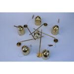 Brass Perforated Chandelier with Five Canisters