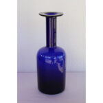 Collection of Ten Blue Bottles by Otto Bauer for Holmegaard, Denmark