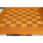 Chess Table with Horse Head Base, Complete Set