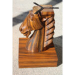 Chess Table with Horse Head Base, Complete Set