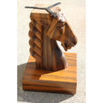 Chess Table with Horse Head Base, Complete Set