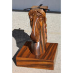 Chess Table with Horse Head Base, Complete Set