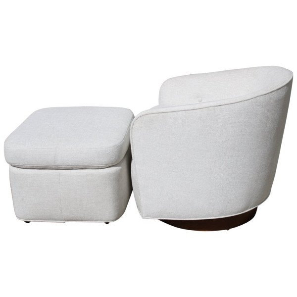 Milo Baughman Lounge and Ottoman, Tilt and Swivel circa 1970s