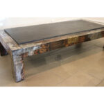 Large Slate Top Patchwork Coffee Table by Paul Evans