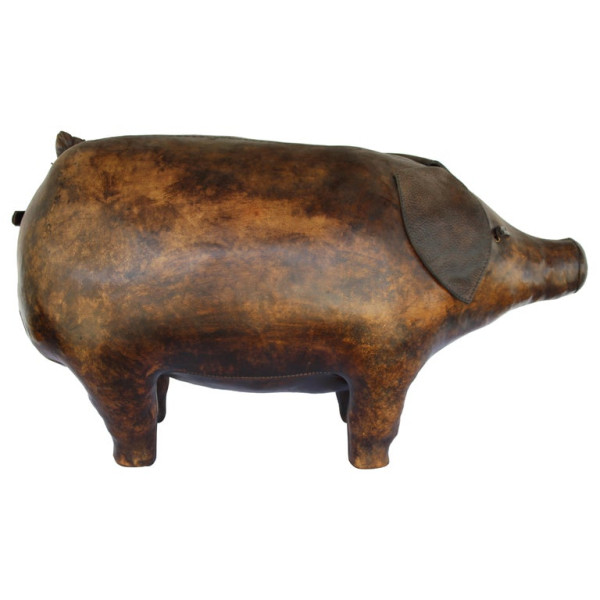 Leather Pig Ottoman