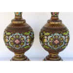 Pair of ChamplevÃ© Lamps by The MARBRO Lamp Company, Los Angeles, CA.