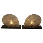 Pair of Glass Nautilus Lamps
