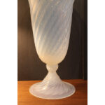 Monumental Murano Opaline Glass Vase Signed Cenedese