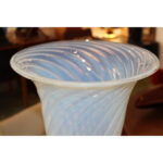 Monumental Murano Opaline Glass Vase Signed Cenedese