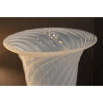 Monumental Murano Opaline Glass Vase Signed Cenedese