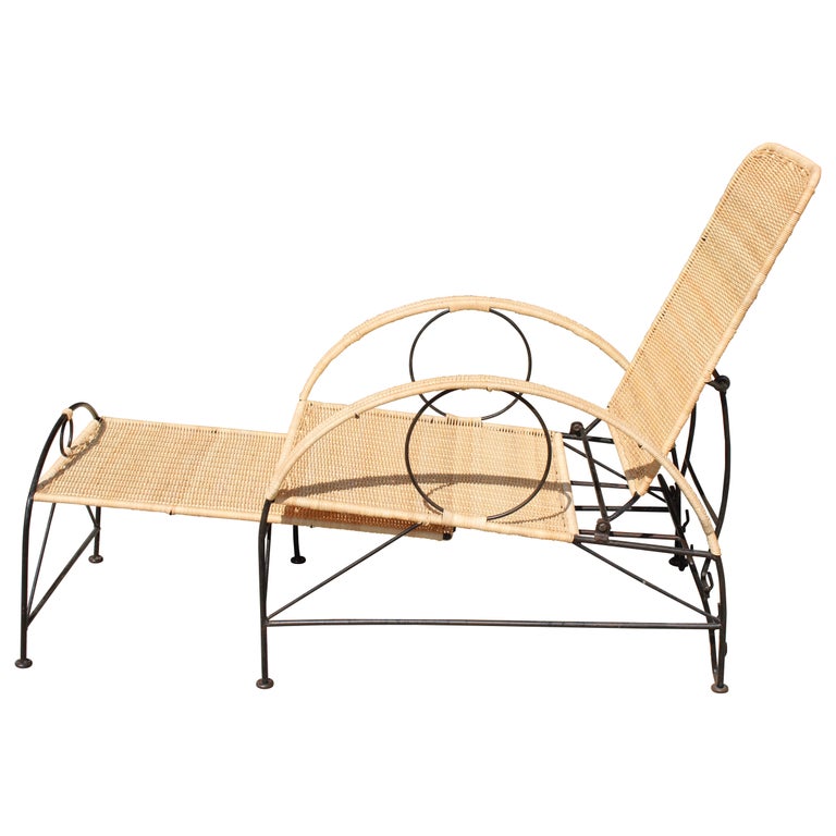 Adjustable Lounge Chair / Ottoman Attributed to Robert Lempereur circa 1940s