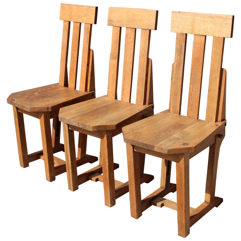 Three Arts and Crafts Adjustable Chairs circa 1930s