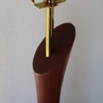 Pair of Lathe Cut Walnut Lamps on Marble Bases