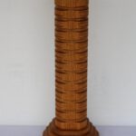 Folk Art Carved Wood Lamp