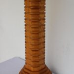 Folk Art Carved Wood Lamp