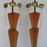 Pair Post Modern Acrylic Table lamps