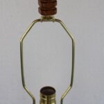 Folk Art Carved Wood Lamp, small