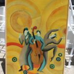 French Oil Painting titled Le Dance, 1944