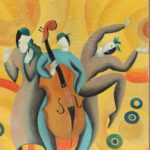 French Oil Painting titled Le Dance, 1944