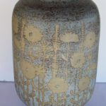 Ceramic Table Lamp on Marble Base, signed ITALY