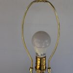 Ceramic Table Lamp on Marble Base, signed ITALY