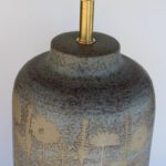 Ceramic Table Lamp on Marble Base, signed ITALY