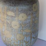 Ceramic Table Lamp on Marble Base, signed ITALY