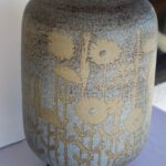 Ceramic Table Lamp on Marble Base, signed ITALY