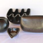 Four Ceramic pieces by Ben Seibel, Raymor Modern Artware by Roseville