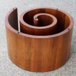 Vladimir Kagan Snail Coffee Table in Walnut w/Original Glass