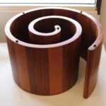 Vladimir Kagan Snail Coffee Table in Walnut w/Original Glass