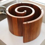 Vladimir Kagan Snail Coffee Table in Walnut w/Original Glass