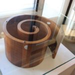 Vladimir Kagan Snail Coffee Table in Walnut w/Original Glass