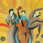 French Oil Painting titled Le Dance, 1944