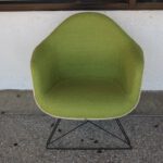 Pair of Ray & Charles Eames Fabric Fiberglass Shell Chairs