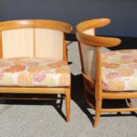 Pair of Walnut Slipper Chairs by John Lubberts Lambert Mulder for Tomlinson