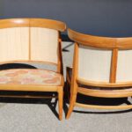 Pair of Walnut Slipper Chairs by John Lubberts Lambert Mulder for Tomlinson