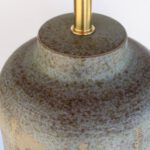 Ceramic Table Lamp on Marble Base, signed ITALY