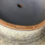 Ceramic Table Lamp on Marble Base, signed ITALY