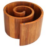 Vladimir Kagan Snail Coffee Table in Walnut w/Original Glass