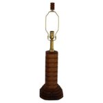 Folk Art Carved Wood Lamp, small