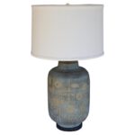 Ceramic Table Lamp on Marble Base, signed ITALY