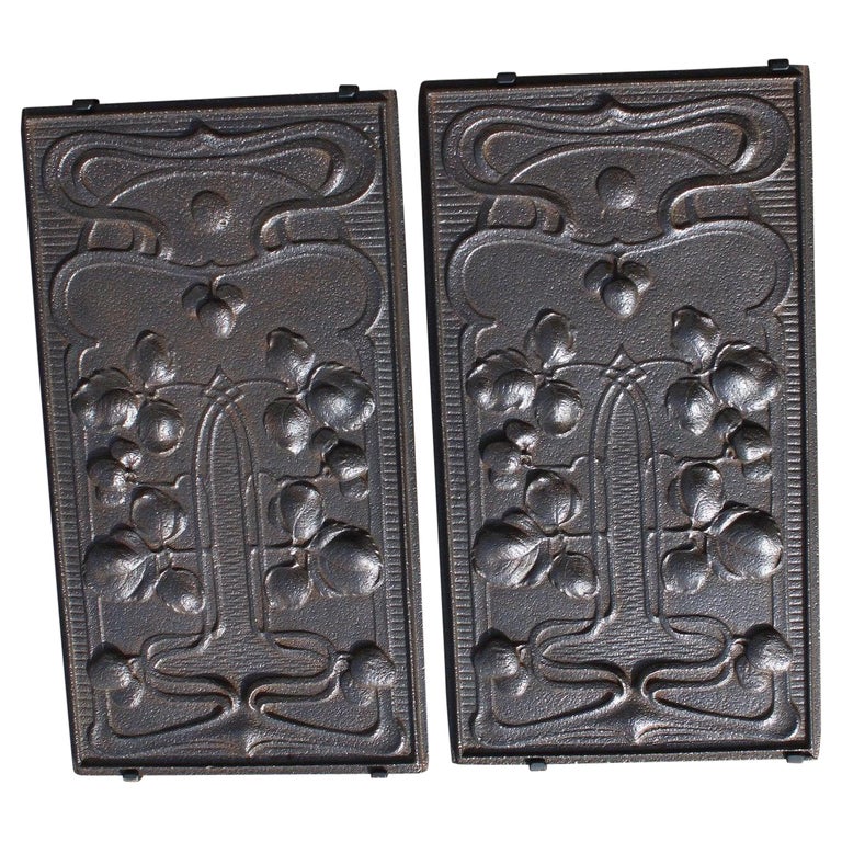 Pair of Art Nouveau Fireplace Panels circa 1940s
