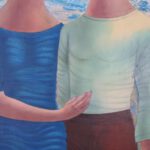 Painting by Flavio E. Cabral (1916-1990) titled Two Figures