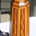 Marquetry Lamp, Vintage Wood Design