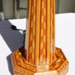 Marquetry Lamp, Vintage Wood Design