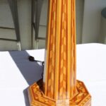 Marquetry Lamp, Vintage Wood Design