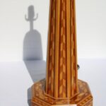 Marquetry Lamp, Vintage Wood Design